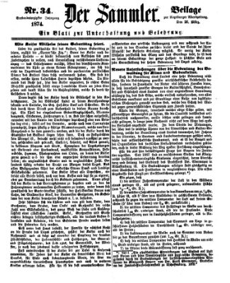 Der Sammler (Augsburger Abendzeitung) Donnerstag 26. März 1874