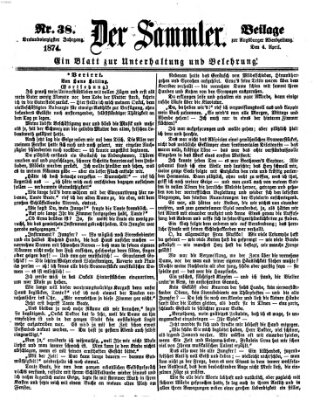 Der Sammler (Augsburger Abendzeitung) Samstag 4. April 1874