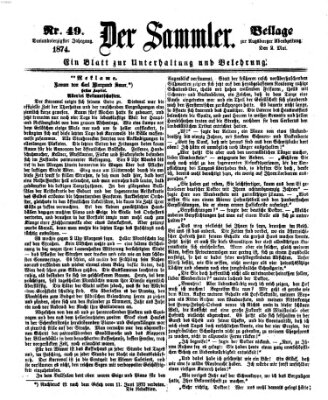 Der Sammler (Augsburger Abendzeitung) Samstag 2. Mai 1874