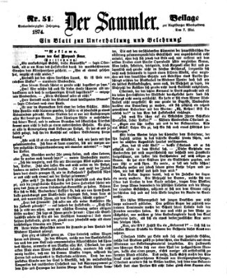 Der Sammler (Augsburger Abendzeitung) Donnerstag 7. Mai 1874