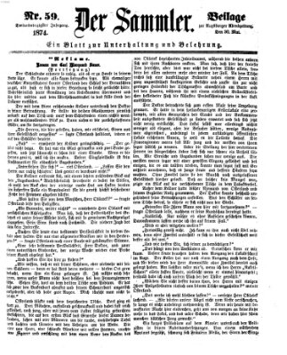 Der Sammler (Augsburger Abendzeitung) Samstag 30. Mai 1874