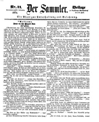 Der Sammler (Augsburger Abendzeitung) Dienstag 30. Juni 1874