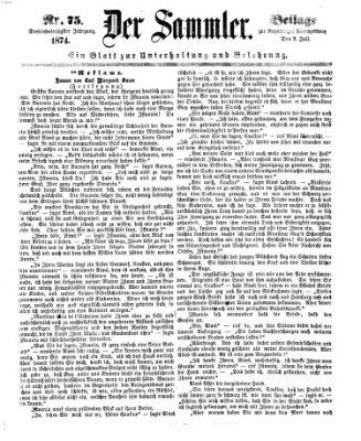 Der Sammler (Augsburger Abendzeitung) Donnerstag 9. Juli 1874