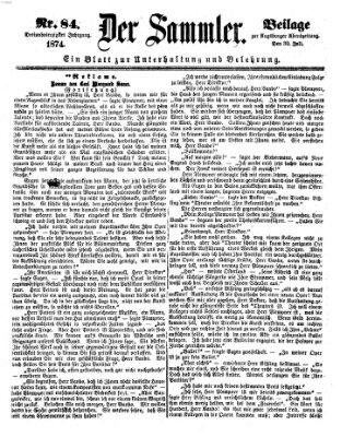 Der Sammler (Augsburger Abendzeitung) Donnerstag 30. Juli 1874