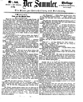 Der Sammler (Augsburger Abendzeitung) Dienstag 4. August 1874