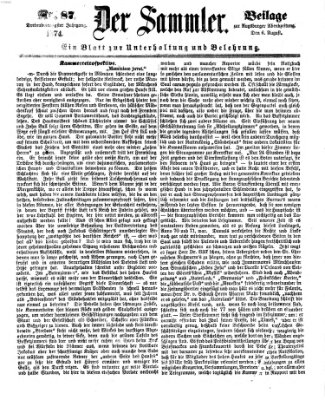 Der Sammler (Augsburger Abendzeitung) Donnerstag 6. August 1874