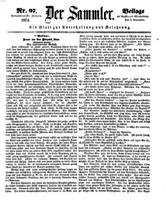 Der Sammler (Augsburger Abendzeitung) Donnerstag 3. September 1874