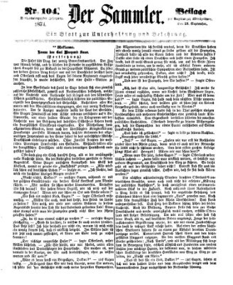 Der Sammler (Augsburger Abendzeitung) Samstag 19. September 1874