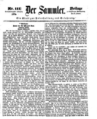 Der Sammler (Augsburger Abendzeitung) Dienstag 6. Oktober 1874