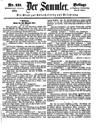 Der Sammler (Augsburger Abendzeitung) Donnerstag 22. Oktober 1874