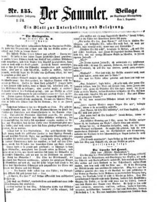 Der Sammler (Augsburger Abendzeitung) Donnerstag 3. Dezember 1874