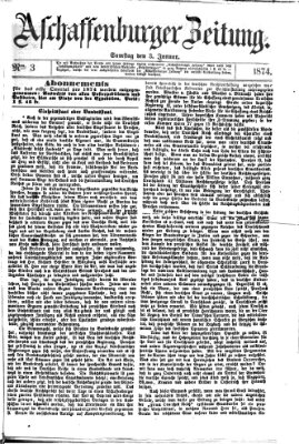 Aschaffenburger Zeitung Samstag 3. Januar 1874