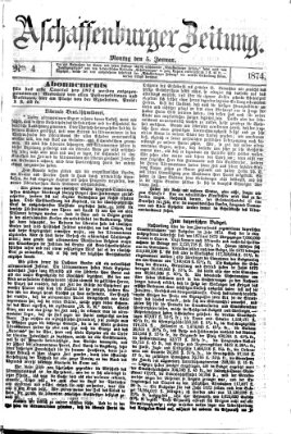 Aschaffenburger Zeitung Montag 5. Januar 1874