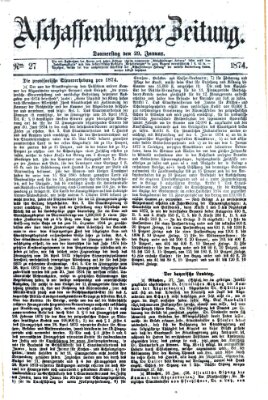 Aschaffenburger Zeitung Donnerstag 29. Januar 1874