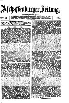 Aschaffenburger Zeitung Donnerstag 26. Februar 1874