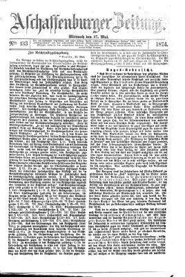 Aschaffenburger Zeitung Mittwoch 27. Mai 1874