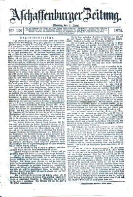 Aschaffenburger Zeitung Montag 1. Juni 1874