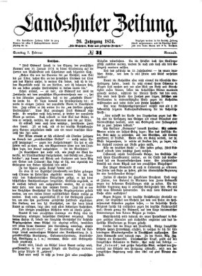 Landshuter Zeitung Samstag 7. Februar 1874
