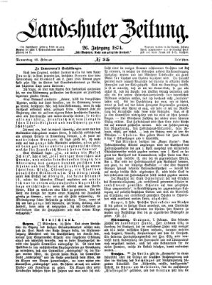 Landshuter Zeitung Donnerstag 12. Februar 1874