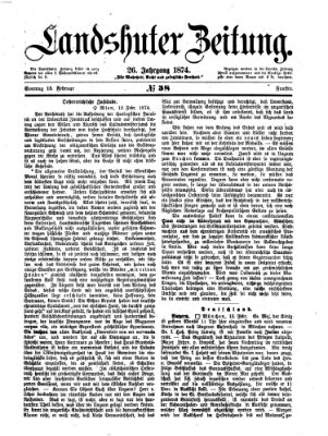 Landshuter Zeitung Sonntag 15. Februar 1874