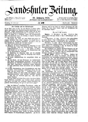 Landshuter Zeitung Dienstag 17. Februar 1874