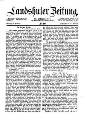 Landshuter Zeitung Mittwoch 18. Februar 1874