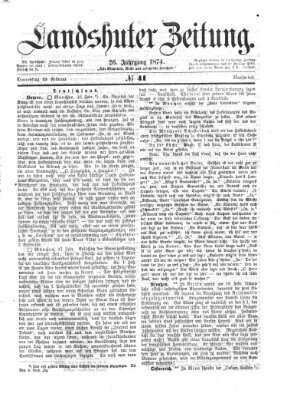 Landshuter Zeitung Donnerstag 19. Februar 1874