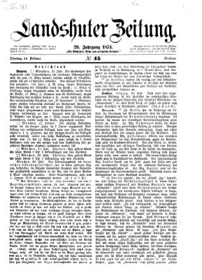 Landshuter Zeitung Dienstag 24. Februar 1874