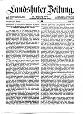 Landshuter Zeitung Donnerstag 26. Februar 1874