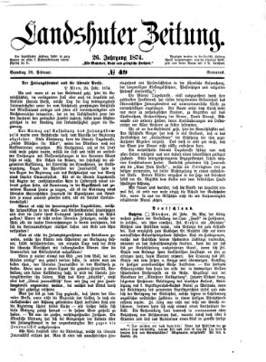 Landshuter Zeitung Samstag 28. Februar 1874