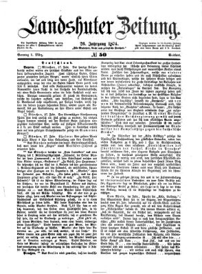 Landshuter Zeitung Sonntag 1. März 1874