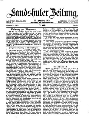 Landshuter Zeitung Samstag 21. März 1874