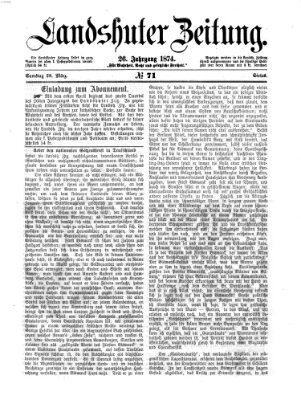 Landshuter Zeitung Samstag 28. März 1874