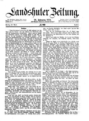 Landshuter Zeitung Freitag 10. April 1874