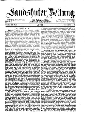 Landshuter Zeitung Dienstag 14. April 1874