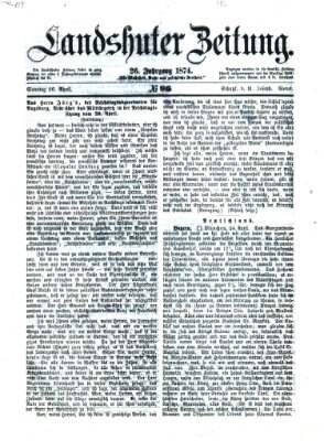 Landshuter Zeitung Sonntag 26. April 1874