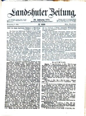 Landshuter Zeitung Donnerstag 7. Mai 1874