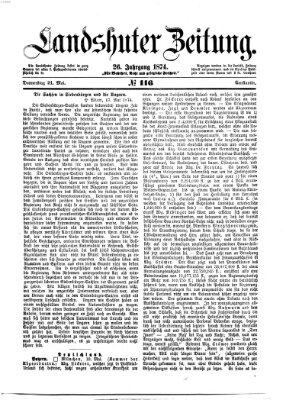 Landshuter Zeitung Donnerstag 21. Mai 1874