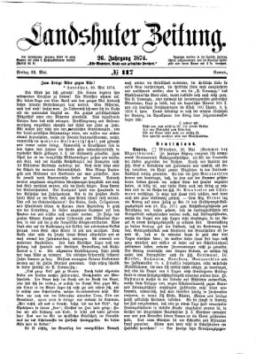 Landshuter Zeitung Freitag 22. Mai 1874