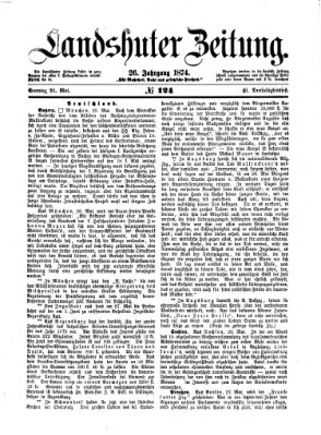 Landshuter Zeitung Sonntag 31. Mai 1874