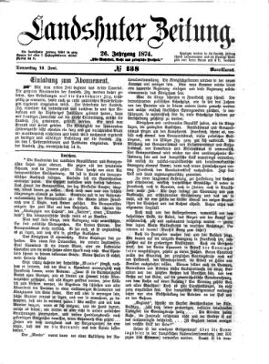 Landshuter Zeitung Donnerstag 18. Juni 1874