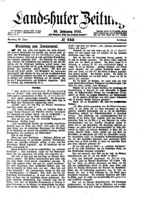 Landshuter Zeitung Samstag 27. Juni 1874