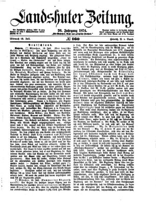 Landshuter Zeitung Mittwoch 15. Juli 1874