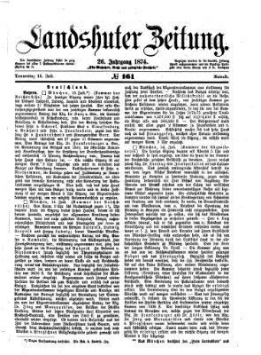 Landshuter Zeitung Donnerstag 16. Juli 1874