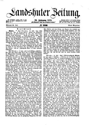 Landshuter Zeitung Mittwoch 22. Juli 1874