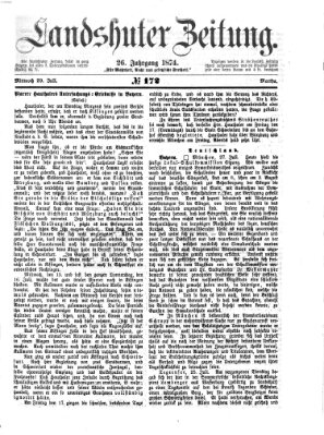 Landshuter Zeitung Mittwoch 29. Juli 1874