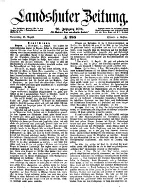 Landshuter Zeitung Donnerstag 13. August 1874