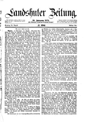 Landshuter Zeitung Sonntag 23. August 1874