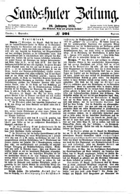 Landshuter Zeitung Dienstag 1. September 1874