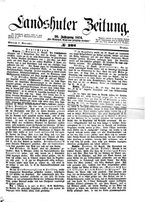 Landshuter Zeitung Mittwoch 2. September 1874